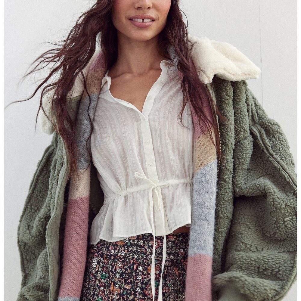 🎉LAST CHANCE🎉 FREE PEOPLE Daybreak Blouse Solid / Optic White - Picture 5 of 9